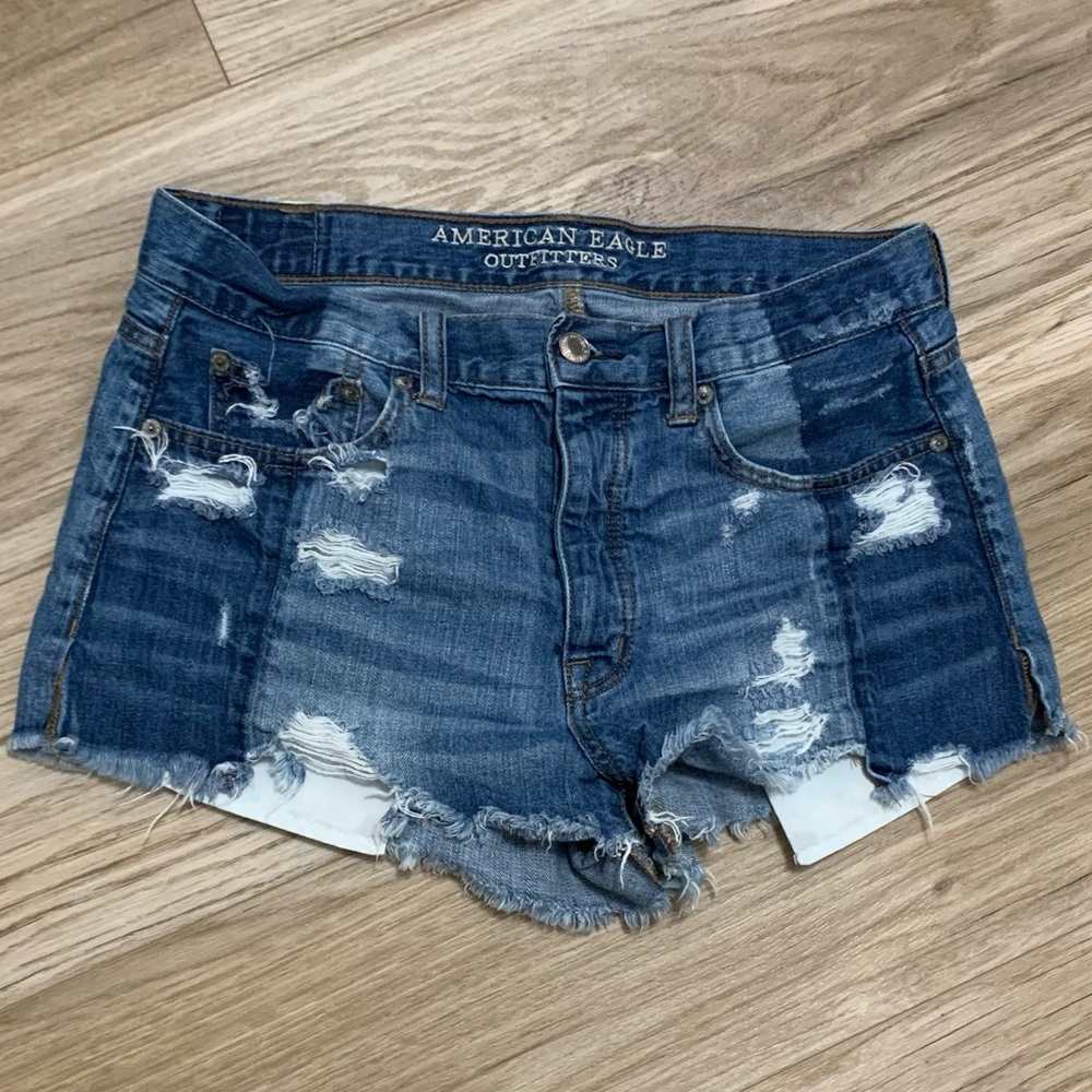 American Eagle Vintage Hi Rise Festival Destroyed Jean Shorts 8